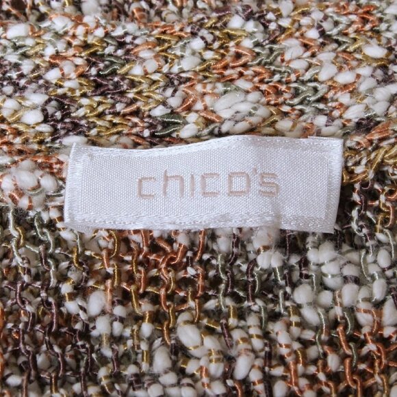 Chico's Knit Open Cardigan with Sleeve Strap Multicolors Women Size S - Picture 8 of 10